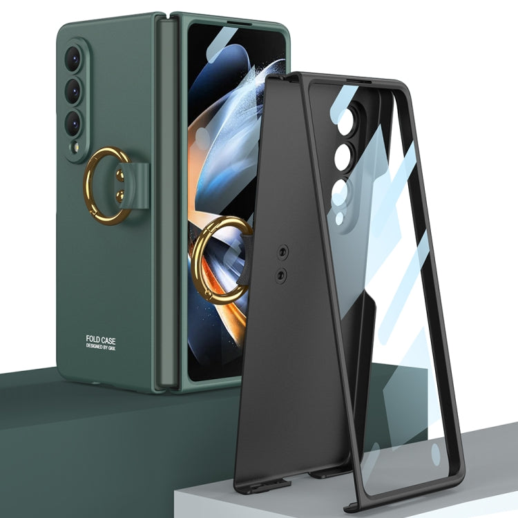 GKK Integrated Ultra-thin Full Coverage Phone Case with Ring for Samsung Galaxy Z Fold4 (White)