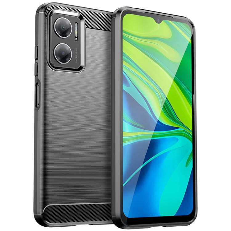 Xiaomi Redmi 10 Prime+ 5G Carbon Fiber TPU Case in Black with Brushed Texture
