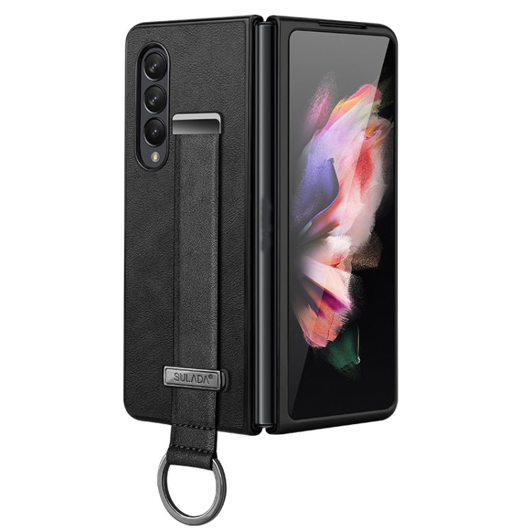 SULADA Cool Series Leather Shockproof Phone Case for Samsung Galaxy Z Fold4 (Black)