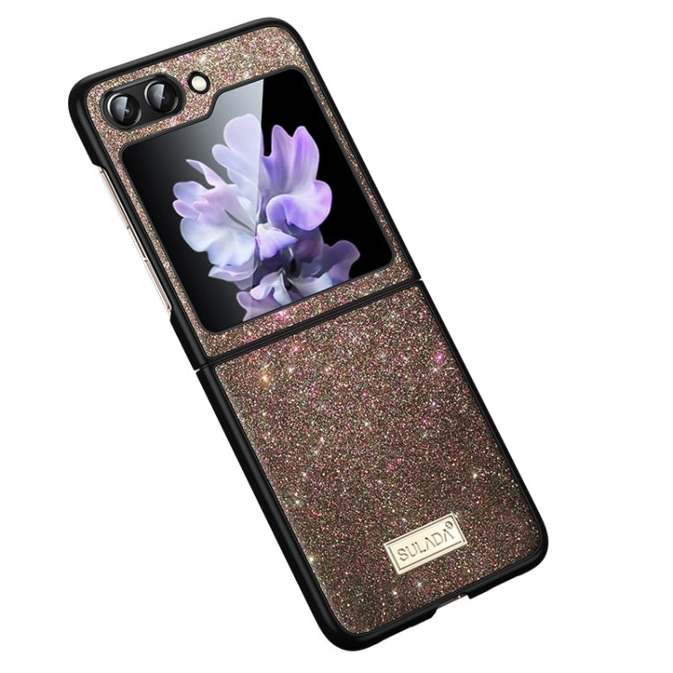 SULADA Shockproof TPU + Handmade Leather Phone Case for Samsung Galaxy Z Flip5 - Colorful