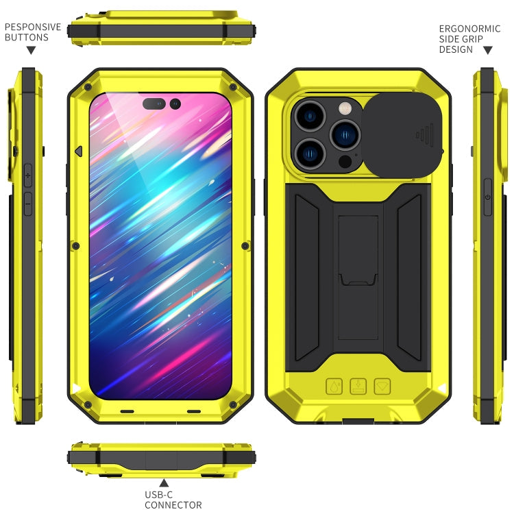 R-JUST Shockproof Life Waterproof Dust-proof Case for iPhone 14 Pro Max (Yellow)