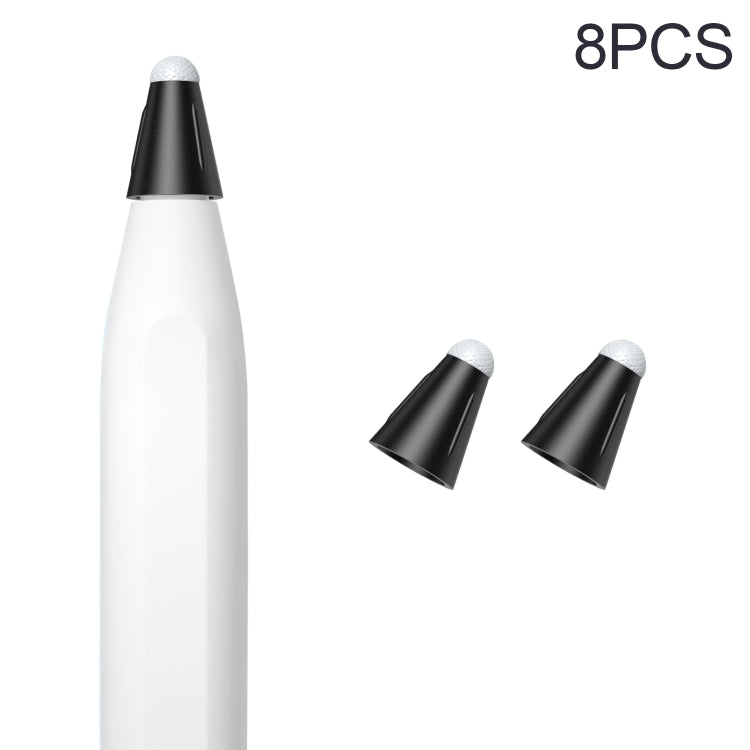 8 Piece Set Fiber Texture Nib Protectors for Apple Pencil - Black