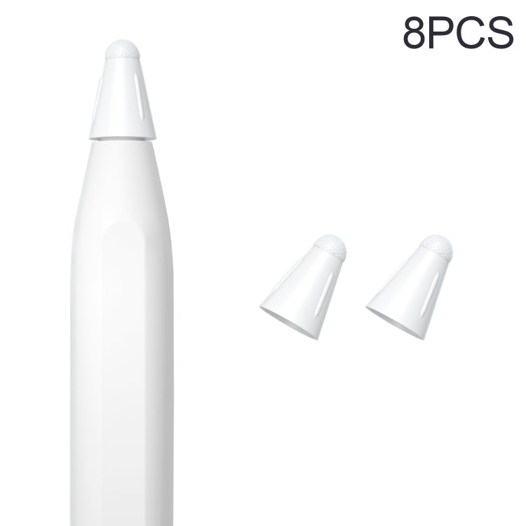 Fiber Texture Nib Protector Set for Apple Pencil (White) - 8 Pieces