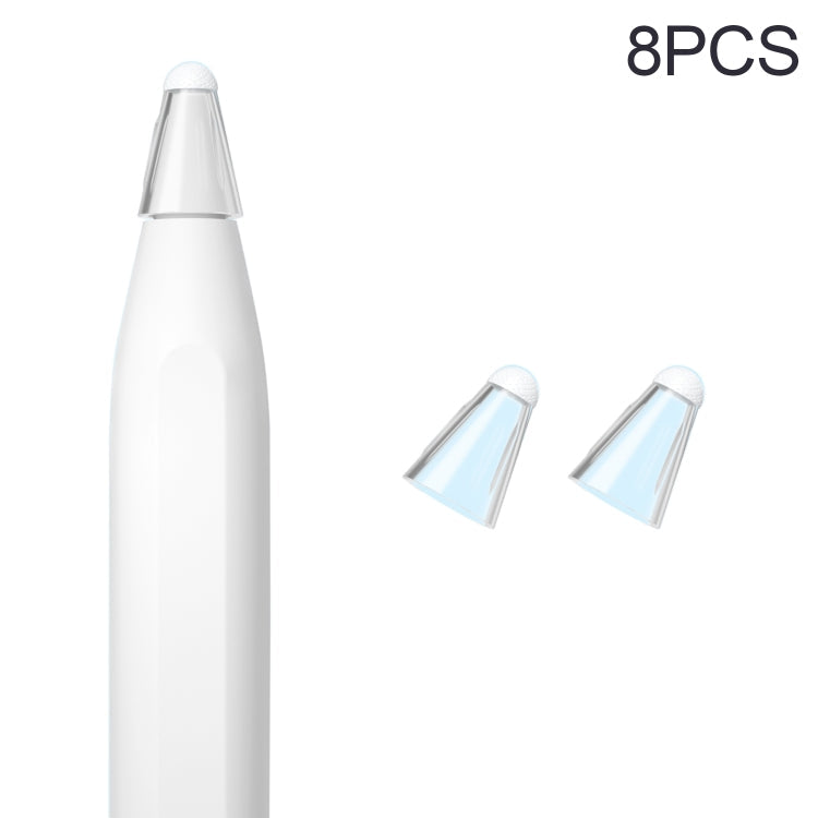 8 Piece Set of Transparent Fiber Texture Nib Protectors for Apple Pencil