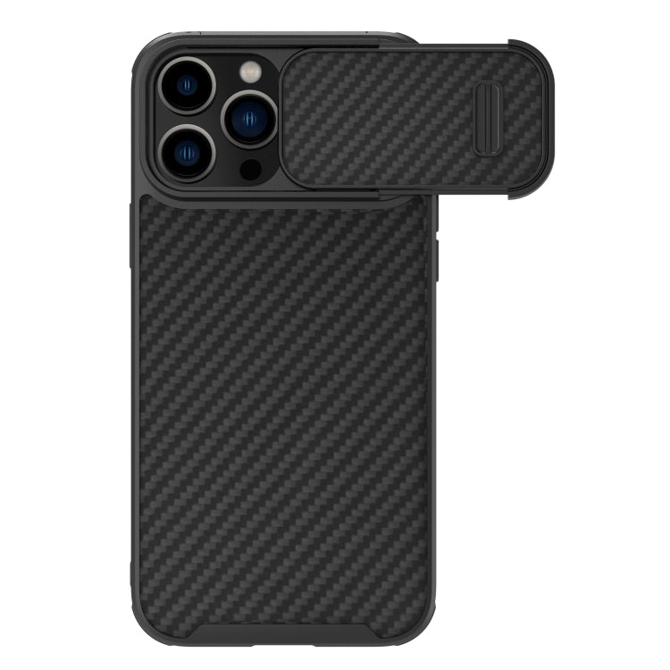 NILLKIN Synthetic Fiber Camshield Phone Case for iPhone 13 Pro Max (Black)