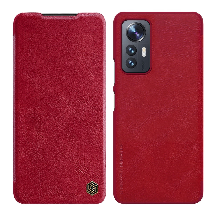 NILLKIN QIN Series Crazy Horse Texture Leather Phone Case for Xiaomi 12 Lite (Red)