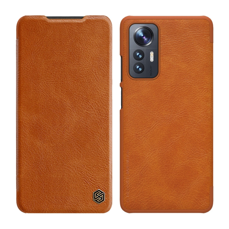 NILLKIN QIN Series Brown Leather Phone Case for Xiaomi 12 Lite