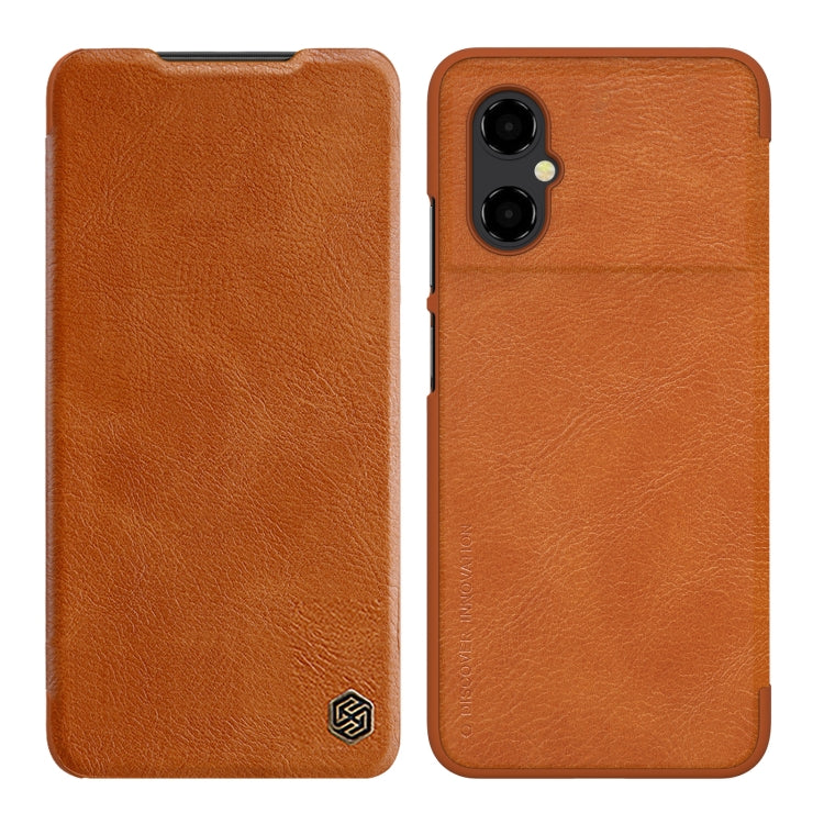 Xiaomi Poco M4 5G NILLKIN QIN Series Crazy Horse Texture Leather Phone Case - Brown