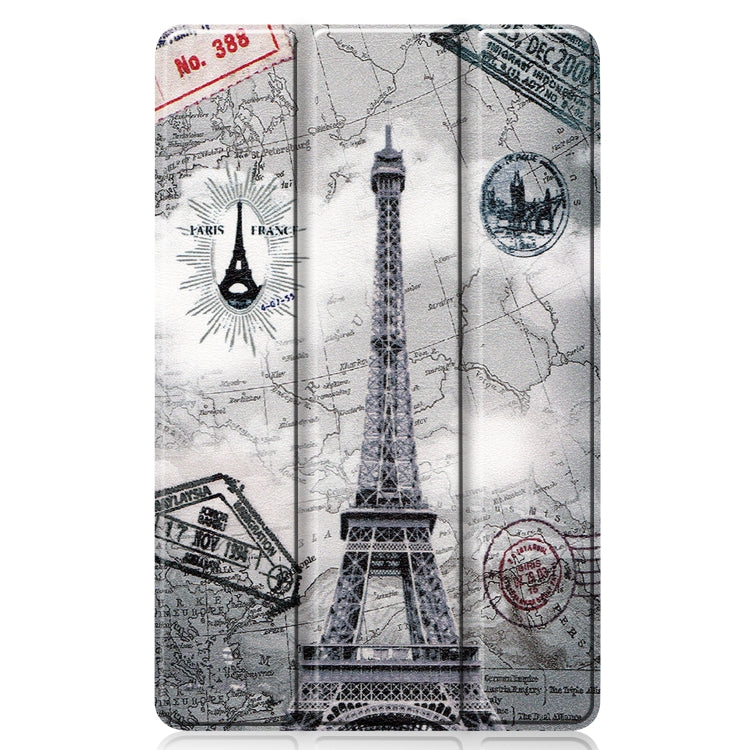 Colored Drawing Eiffel Tower Leather Case for Samsung Galaxy Tab S6 Lite P610 10.4 inch