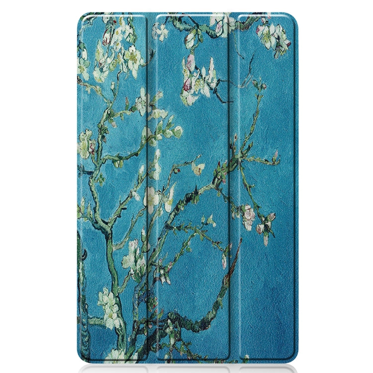 Apricot Flower Leather Case for Samsung Galaxy Tab S6 Lite P610 10.4 inch with Three-folding Holder