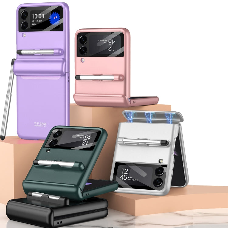 Samsung Galaxy Z Flip4 GKK Magnetic Purple Phone Flip Case with Pen