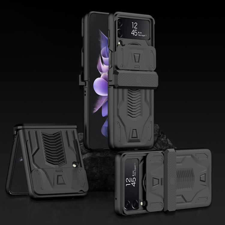 GKK Sliding Camshield Magnetic Armor Flip Phone Case for Samsung Galaxy Z Flip4 - Black