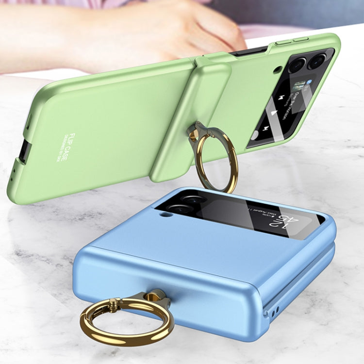 Samsung Galaxy Z Flip4 Blue Magnetic Hinged Flip Case with Ring Holder