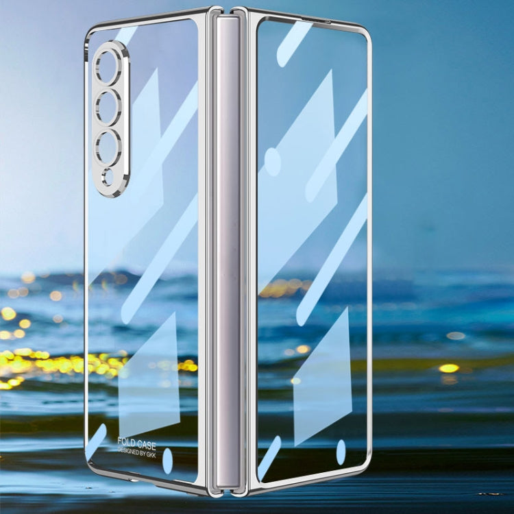 Samsung Galaxy Z Fold4 Electroplated Glass Phone Case (Silver)