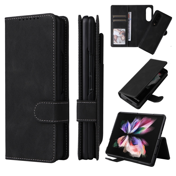 Detachable PU Leather Phone Case for Samsung Galaxy Z Fold4 5G (Black)