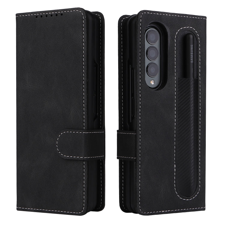 Detachable PU Leather Phone Case for Samsung Galaxy Z Fold4 5G (Black)
