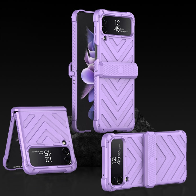 GKK Magnetic Folding Swivel Armored Phone Case with Hinges for Samsung Galaxy Z Flip 4 (Purple)