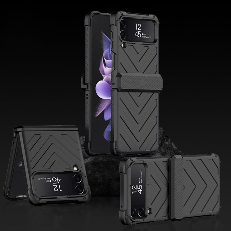 GKK Magnetic Folding Swivel Armored Phone Case for Samsung Galaxy Z Flip4 - Black