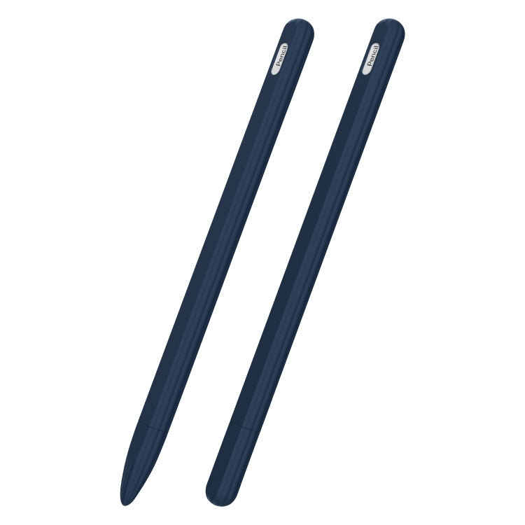 3 in 1 Midnight Blue Striped Silicone Stylus Case for Apple Pencil 1 with Two Tip Caps