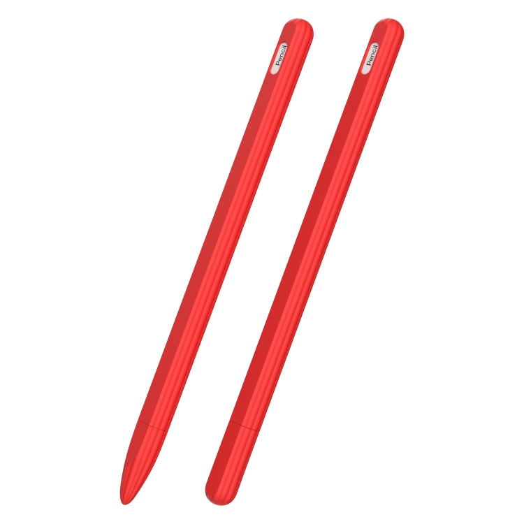 3 in 1 Red Liquid Silicone Stylus Case for Apple Pencil 1 with Dual Tip Caps