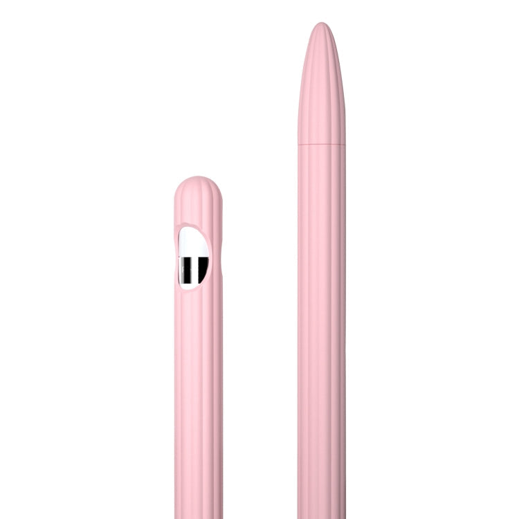 3 in 1 Pink Striped Liquid Silicone Stylus Case for Apple Pencil 2