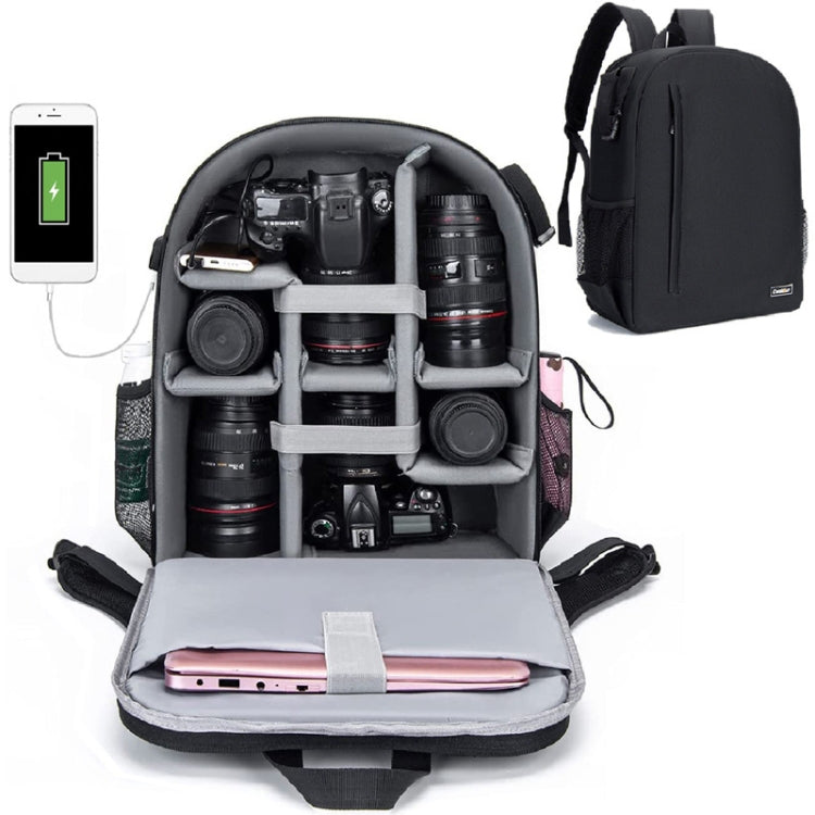 CADeN D6 III Nylon Anti-theft Backpack for Digital Camera, Size: 29 x 15 x 37cm (Black)