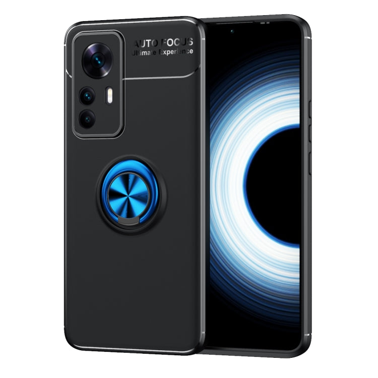 Metal Ring Holder TPU Phone Case for Xiaomi Redmi K50 Ultra / 12T / 12T Pro (Black+Blue)