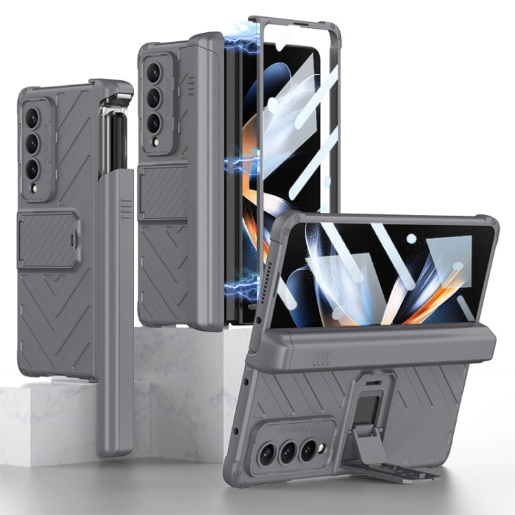 GKK Magnetic Armor Flip Phone Case for Samsung Galaxy Z Fold4 (Grey)
