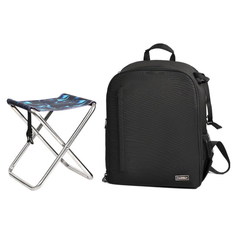 CADeN D6 VII 2 in 1 Camera Backpack with Stool, Size: 31.5 x 16.5 x 41.5cm (Black)
