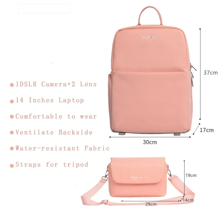 CADeN D75 Large Pink Camera Backpack with Shockproof Lining