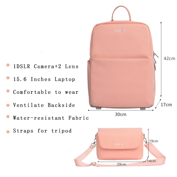 CADeN D75 Large Shockproof Camera Backpack with Tripod - Pink