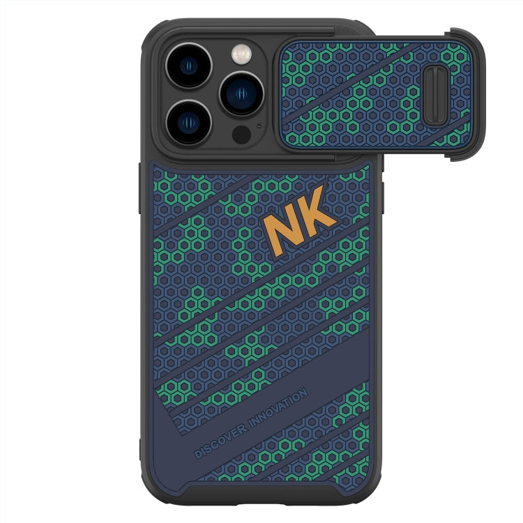 NILLKIN 3D Lens Sliding Camera Embossed Design Phone Case for iPhone 13 Pro Max