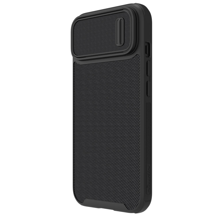 NILLKIN 3D Textured Camshield PC + TPU Phone Case for iPhone 14 (Black)