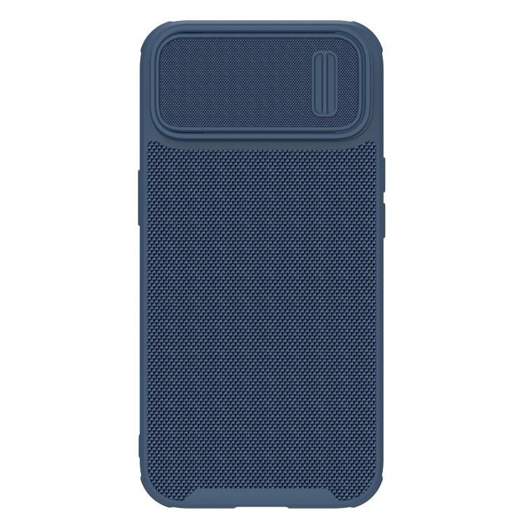 NILLKIN 3D Textured Camshield PC + TPU Phone Case for iPhone 14 (Blue)