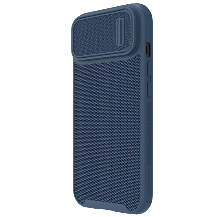 NILLKIN 3D Textured Camshield PC + TPU Phone Case for iPhone 14 (Blue)