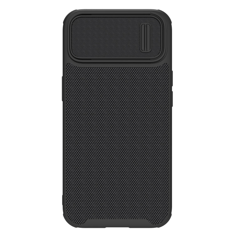 NILLKIN 3D Textured Camshield PC + TPU Phone Case for iPhone 14 Plus (Black)
