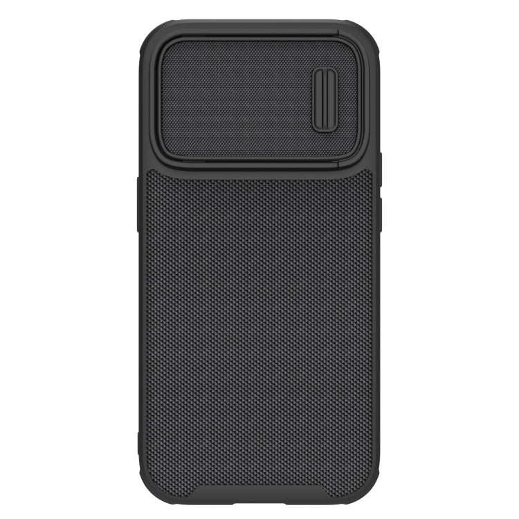 NILLKIN 3D Textured Camshield PC + TPU Phone Case for iPhone 14 Pro Max (Black)