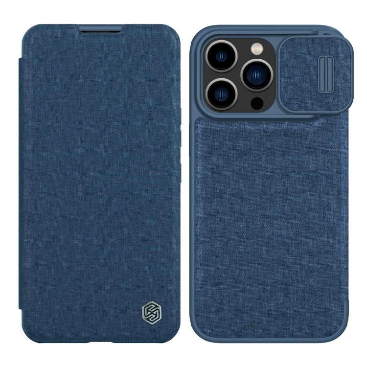 NILLKIN QIN Series Pro Leather Phone Case for iPhone 14 Pro (Blue)