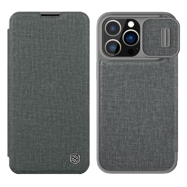 NILLKIN QIN Series Pro Leather Phone Case for iPhone 14 Pro Max (Grey)