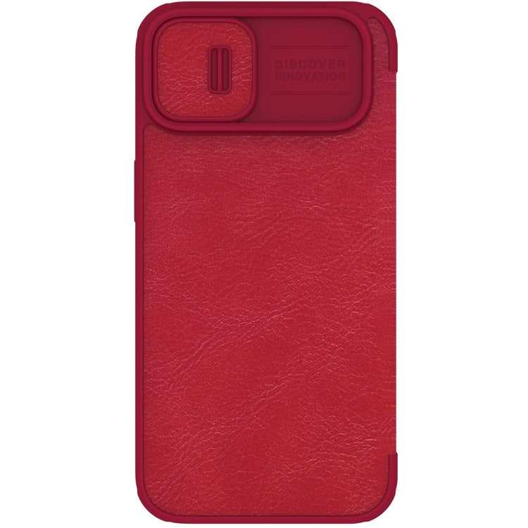 NILLKIN QIN Series Pro Crazy Horse Texture Leather Case for iPhone 14 (Red)