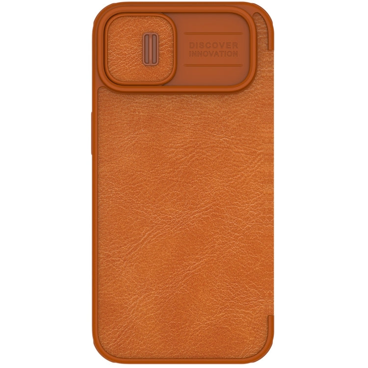 NILLKIN QIN Series Pro Crazy Horse Texture Leather Case for iPhone 14 Plus (Brown)