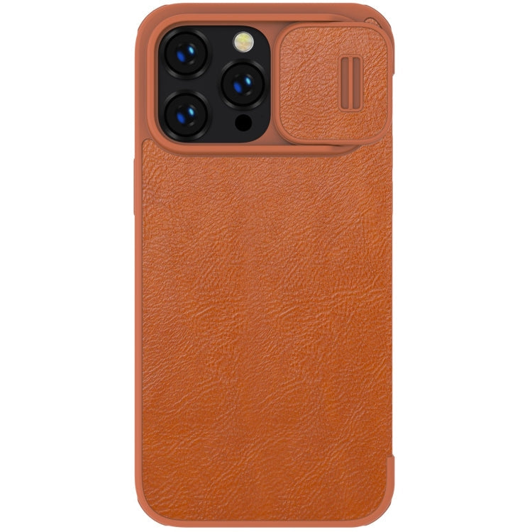 NILLKIN QIN Series Pro Crazy Horse Texture Leather Case for iPhone 14 Pro (Brown)