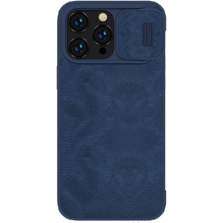 NILLKIN QIN Series Pro Crazy Horse Texture Leather Case for iPhone 14 Pro (Blue)