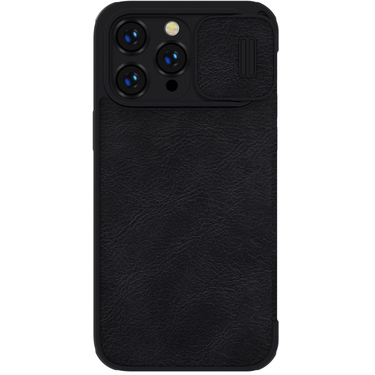 NILLKIN QIN Series Pro Leather Case (Black) for iPhone 14 Pro Max with Crazy Horse Texture