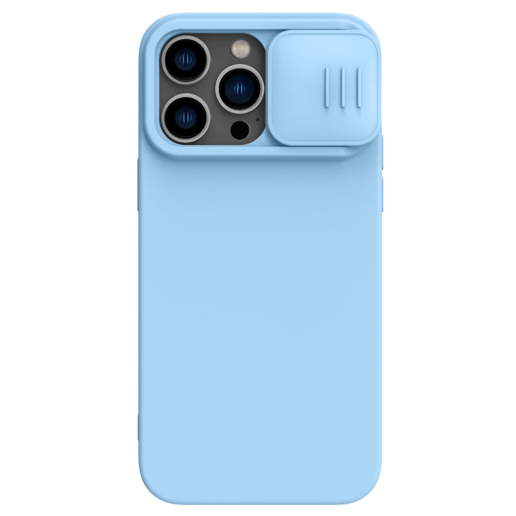 NILLKIN CamShield Liquid Silicone Phone Case for iPhone 14 Pro (Sky Blue)