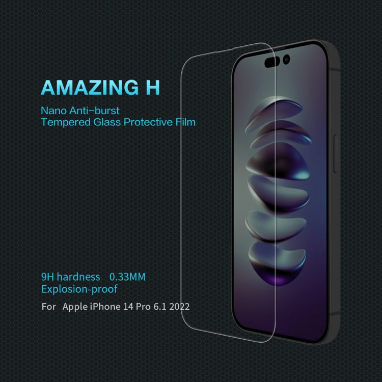 NILLKIN H 0.33mm 9H Tempered Glass Screen Protector for iPhone 14 Pro