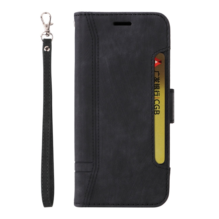 Dual-Sided Buckle Leather Phone Case for vivo V25 / V25e - Black