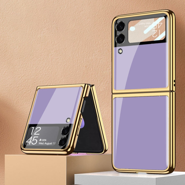Purple Electroplated Glass Phone Case for Samsung Galaxy Z Flip 4