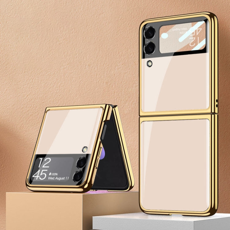 Sophisticated Pink Electroplated Glass Phone Case for Samsung Galaxy Z Flip4