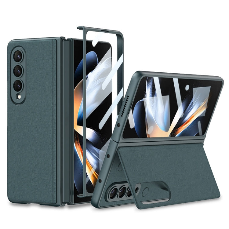 Samsung Galaxy Z Fold4 GKK Ultra-thin Leather Phone Case with Stand (Green)